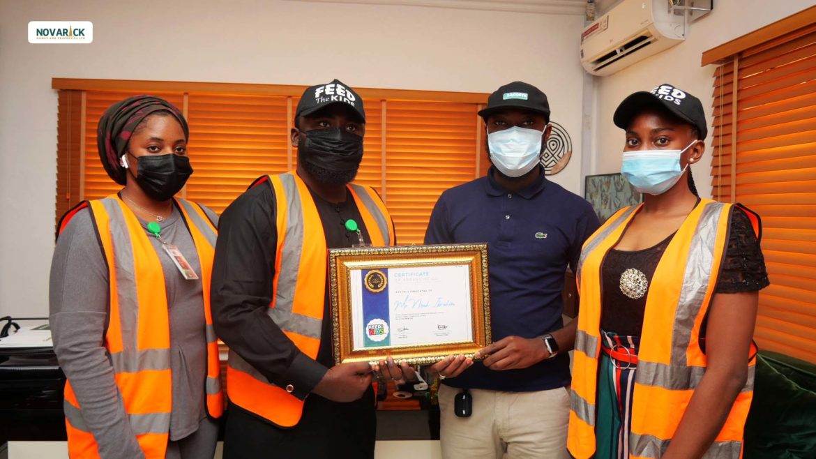 Noah Ibrahim Feeds 40,000 kids, Receives Certificate of Appreciation from NGO